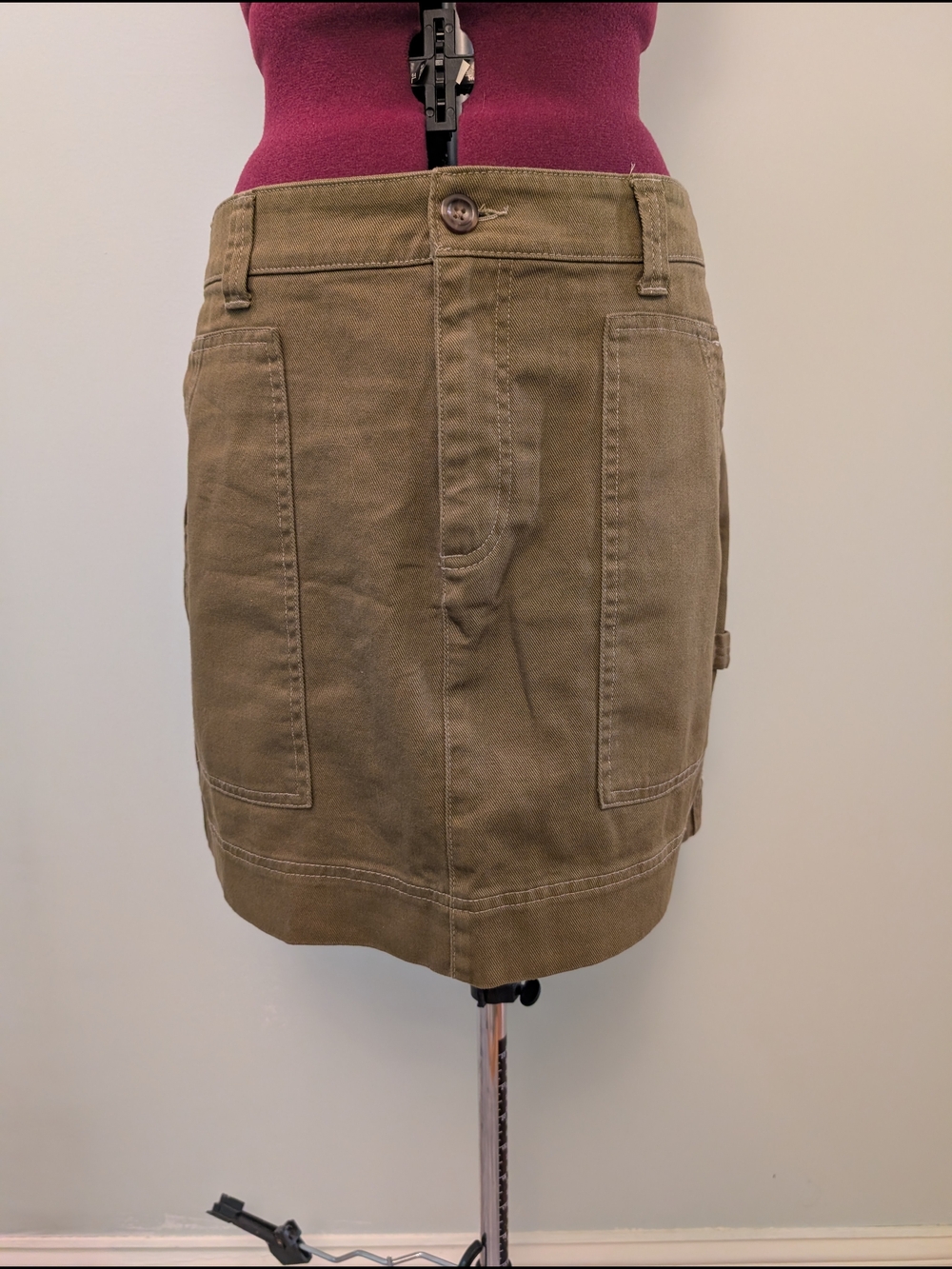 Olive Utility Pocket Mini Skirt - Women